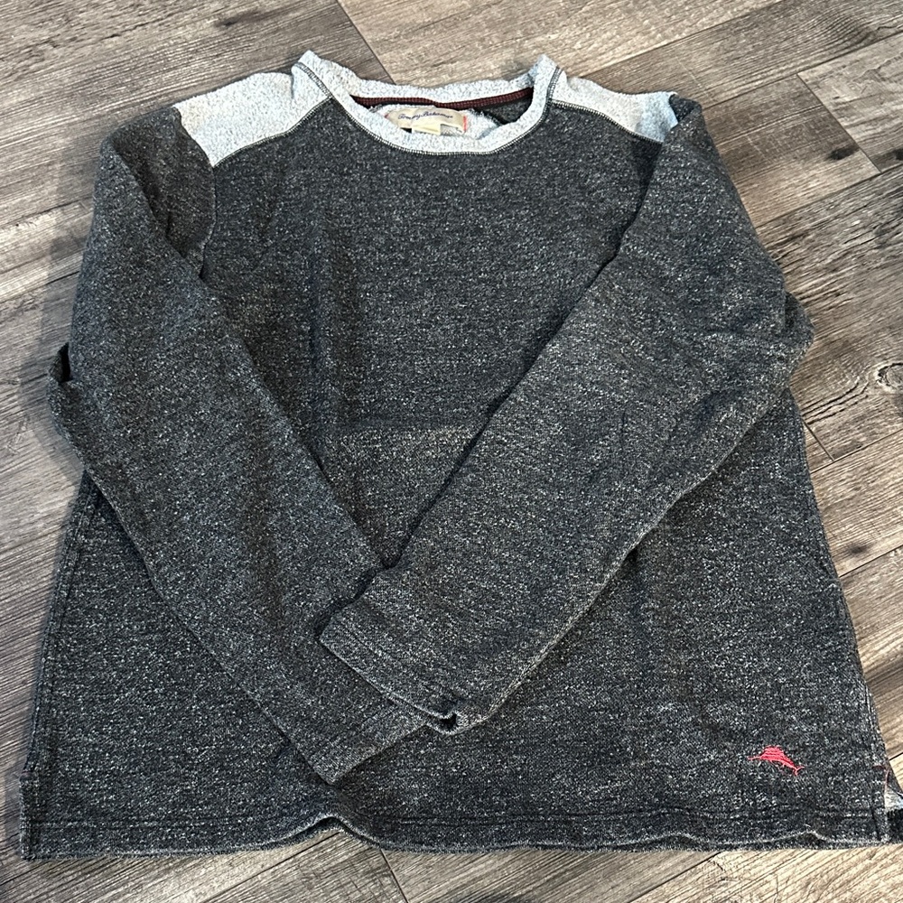 Tommy Bahama Charcoal and Light Gray Crewneck Sweater